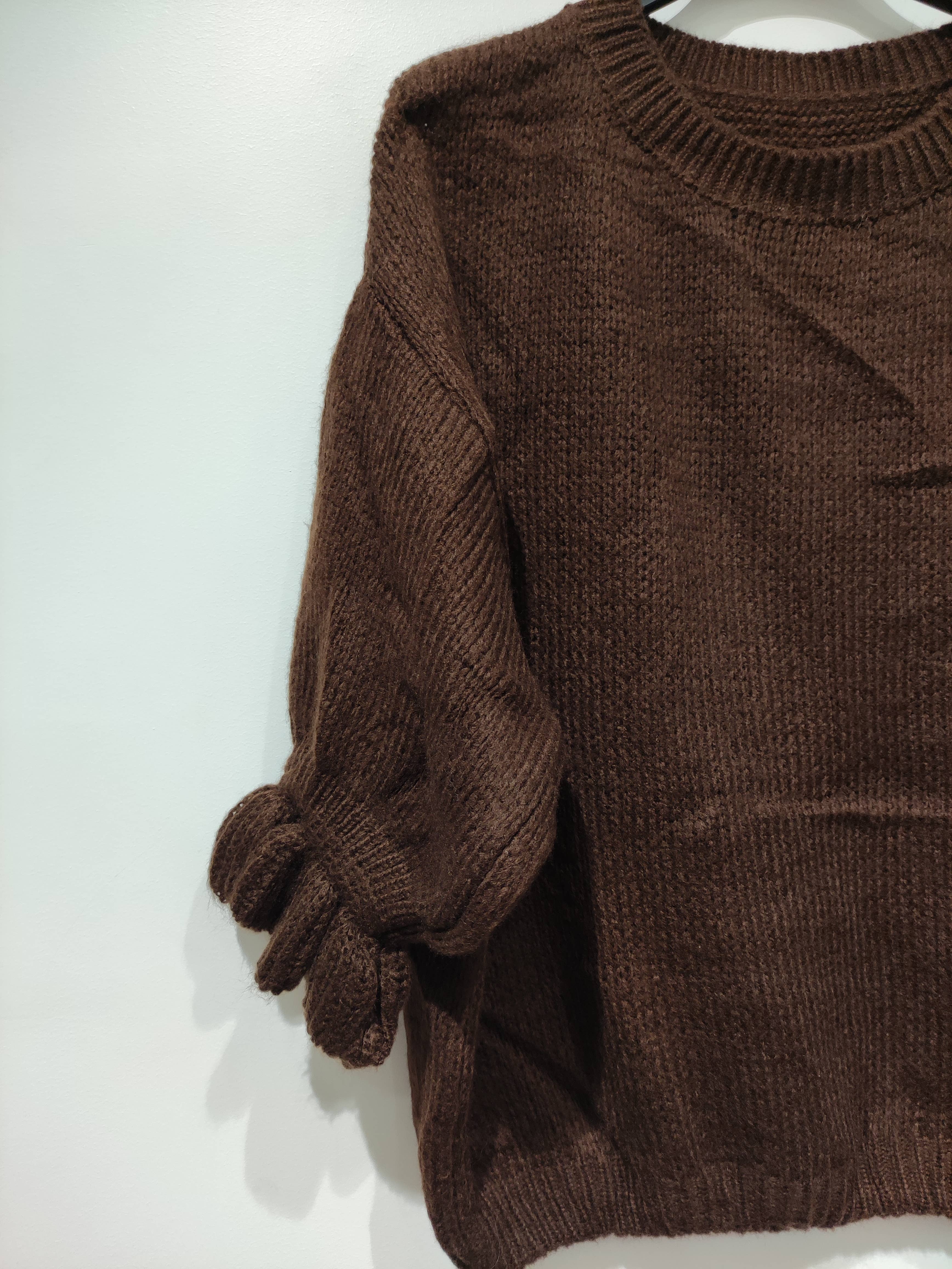 Pomelo paris - Wholesale Knit Sweater - Women's - ROMA Ruffled Sleeve Sweater - AH261