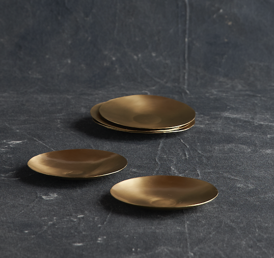 The Collective - Wholesale Decorative Plate/Dish/Bowl - Artisan Brass Plates Extra Small - Set of 61