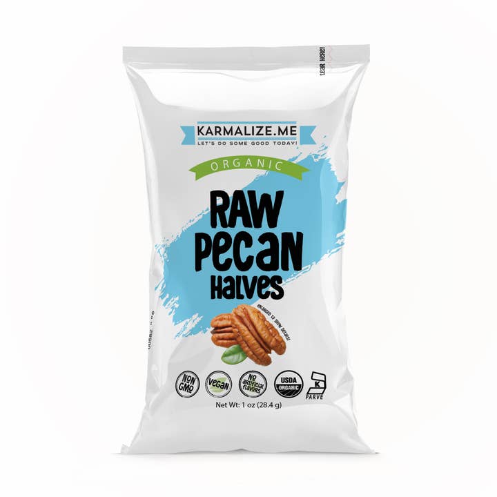 Organic Pecan Halves - 1 oz for wholesale by Karmalize.Me