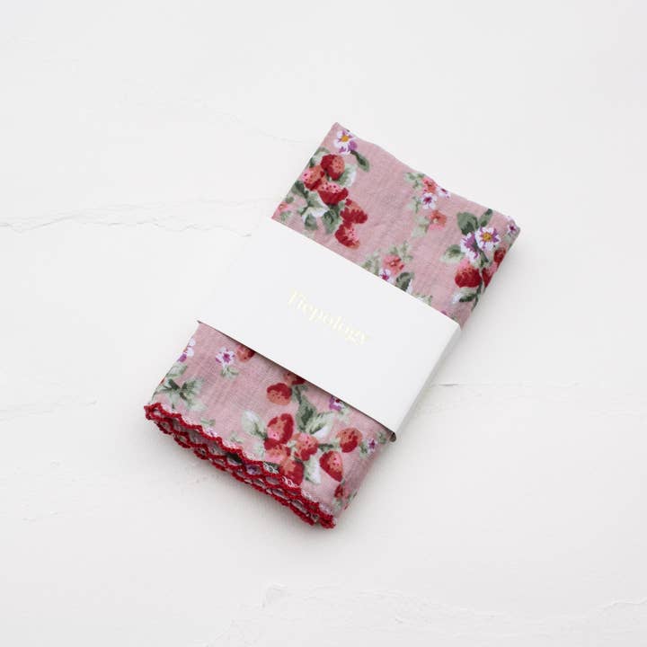 Tiepology – Cachecol - Mulher por atacado – Cachecol Vintage Algodão Morango6