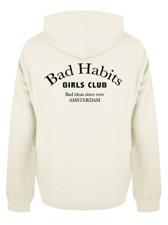 COUTURE AMSTERDAM hoodie cream/off white voor wholesale door Bad Habits Girls Club