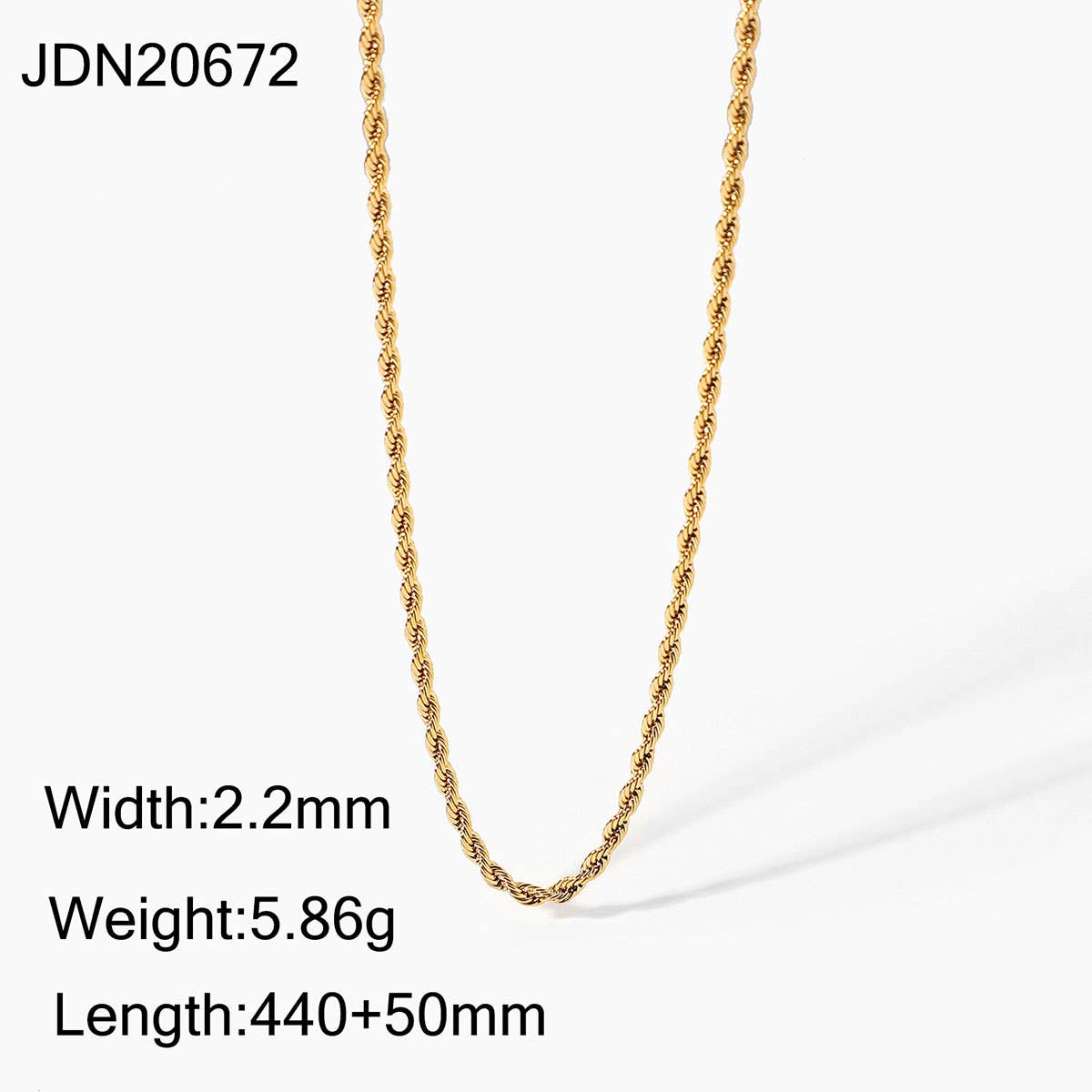 ACCITY - Wholesale Link & Chain Necklace - MULTILAYER GOLD PLATE STAINLESS STEEL NECKLACE_CWAJE06199