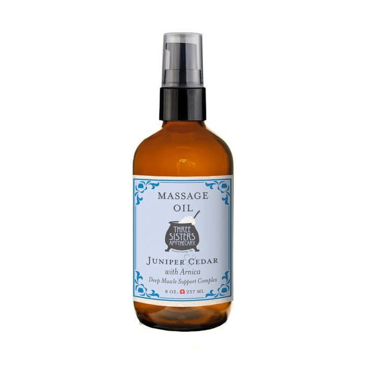 Massage Oil Therapeutic Juniper & Cedar with Arnica for wholesale by Soap Cauldron