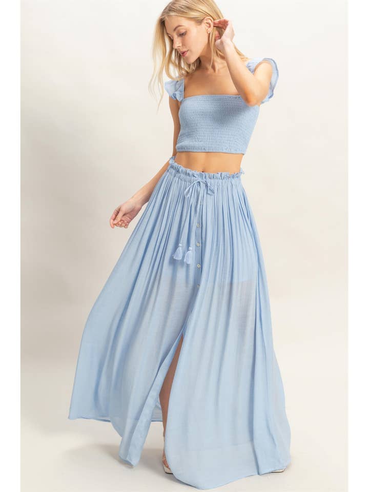 Gerimpelde Top & Maxi Rok Set voor wholesale door HYFVE