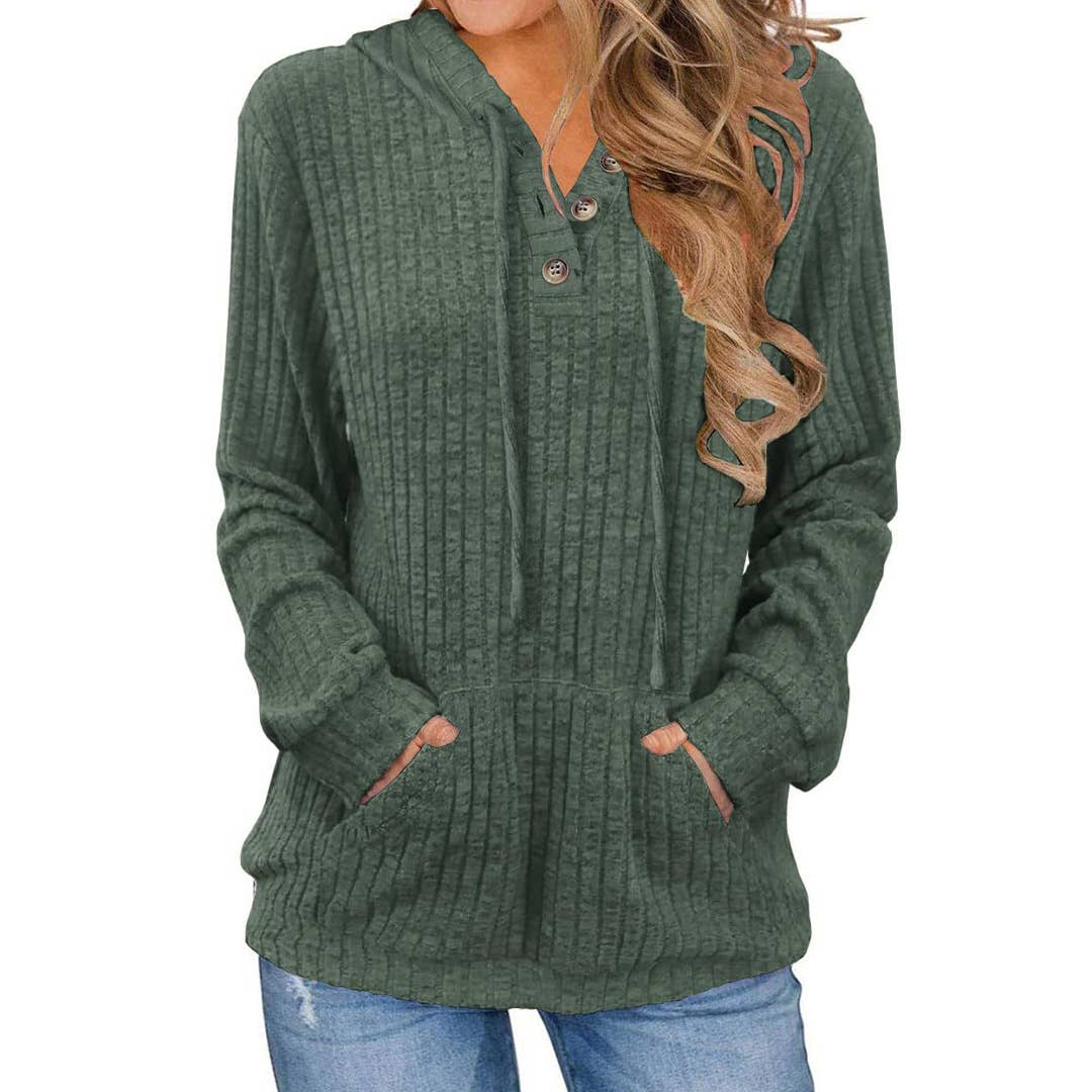 UNISHE – Hoodie – Mulher por atacado – Camisola com Capuz de Manga Comprida em Cor Sólida para Outono ZK35614