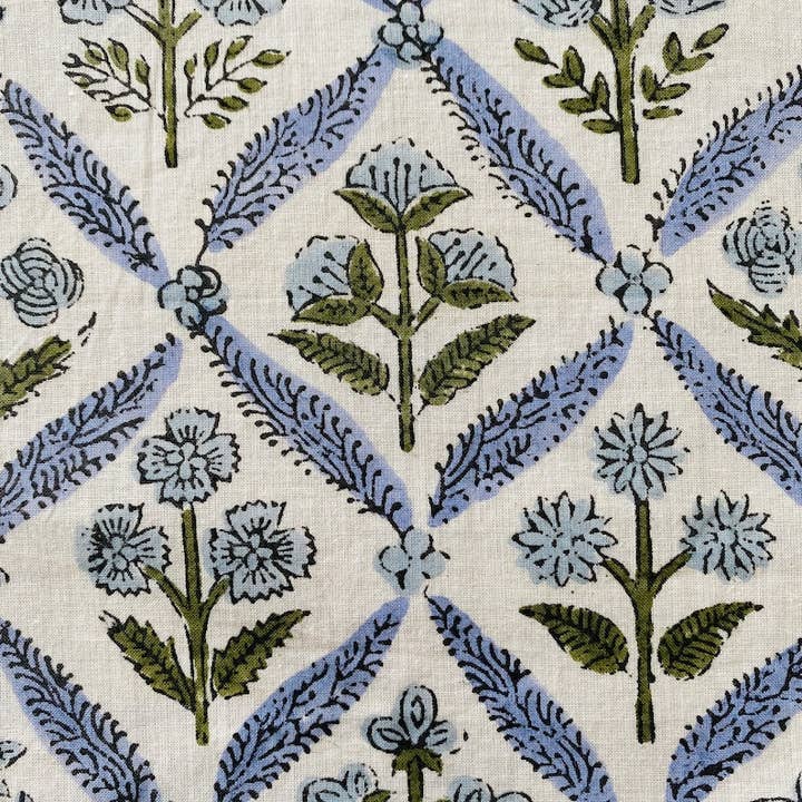 Fabricrush - Wholesale Dinner & Cloth Napkin - Light Steel Blue Printed Cotton Bordered Napkin Home Party4