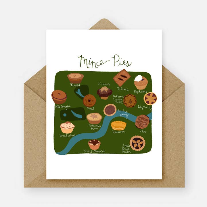 Mince Pie Card for wholesale by London Block by Block