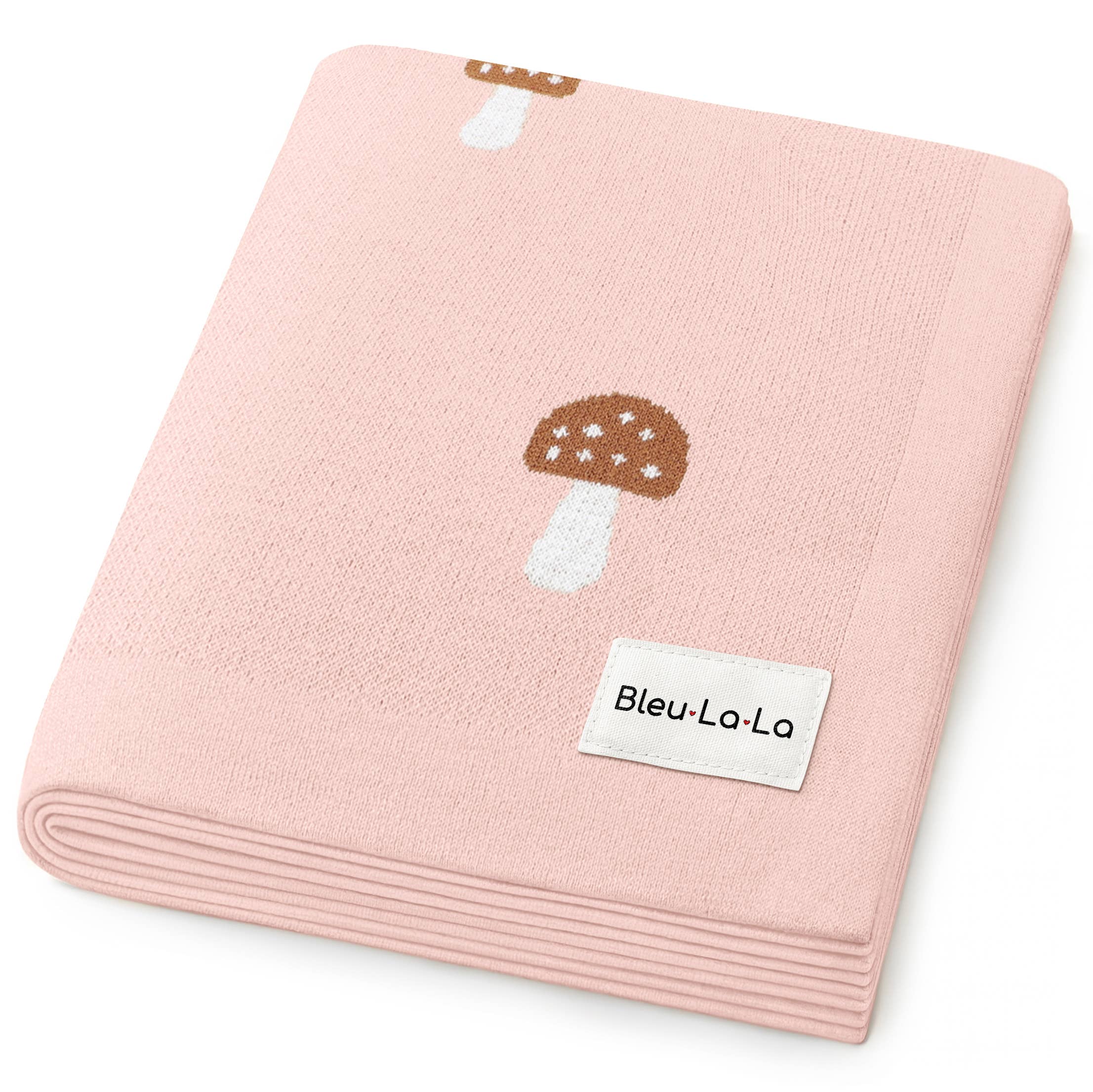 Bleu La La - Wholesale Receiving blanket – Baby - 100% Luxury Cotton Swaddle Receiving Baby Blanket - Mushroom1