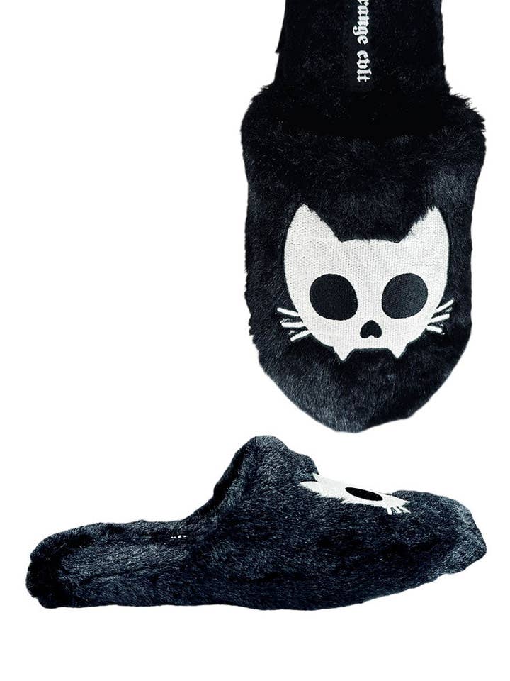 KREEPY KOZY KITTY SKULL - BLACK/WHITE for wholesale by STRANGE CVLT