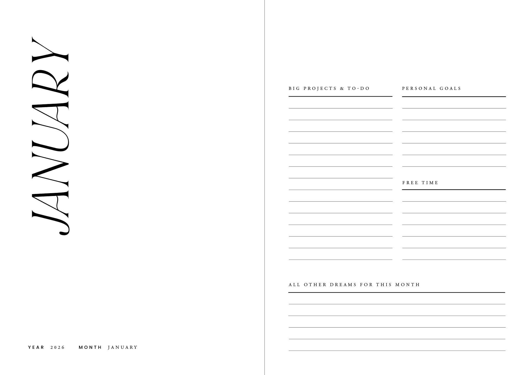 Cozy Publishing – Großhandel Planer – Gemütlicher Planer 2026, Nachthimmel – „Ziele nach dem Mond, Liebling“3