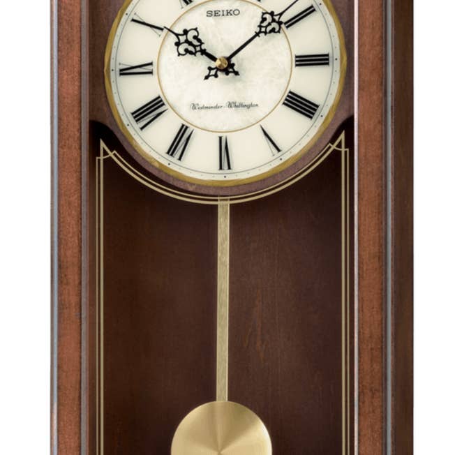 Arched Wall Clock with Pendulum and Dual Chimes for wholesale by Seiko Clocks USA
