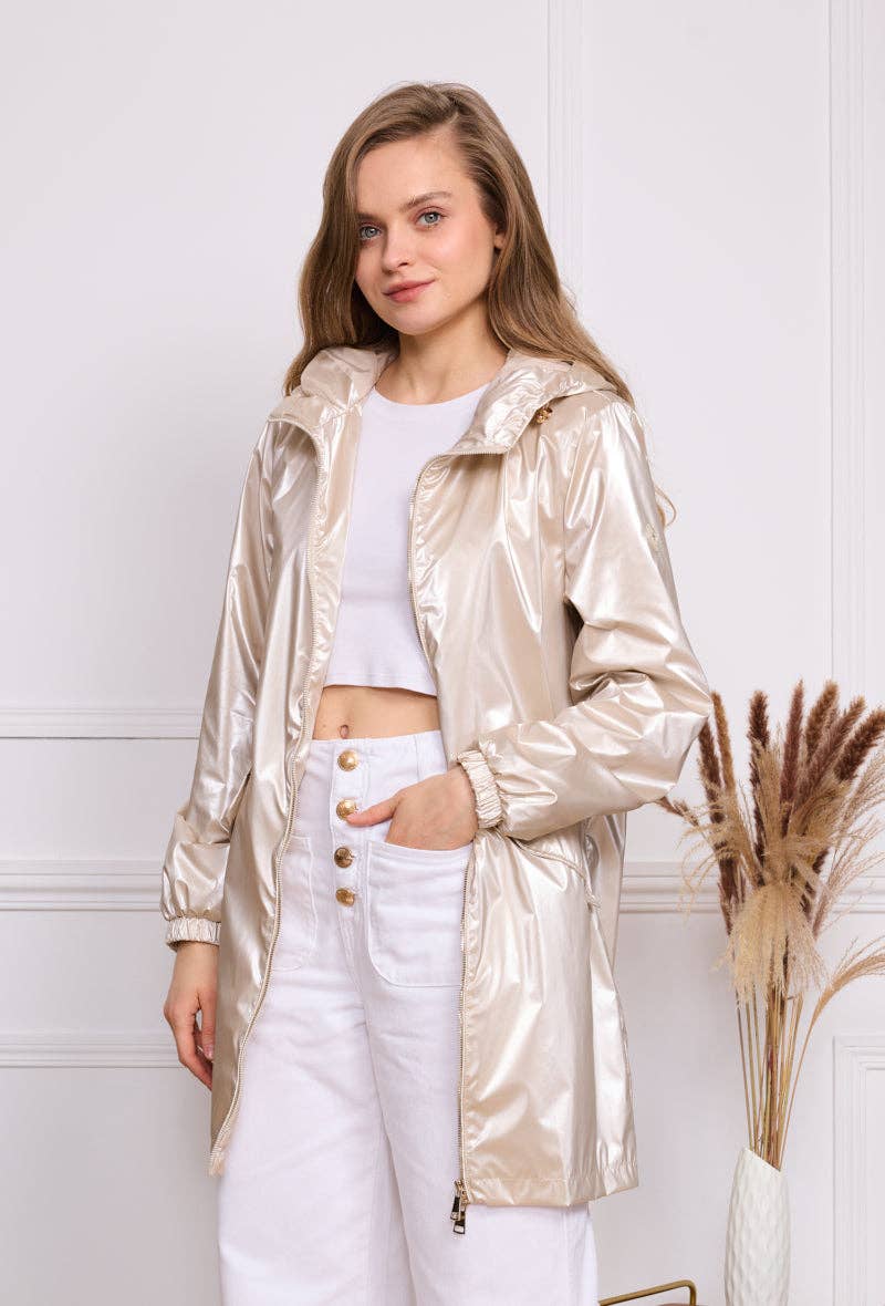 SOFTY - Vente Veste – femme - Blouson à capuche imperméable effet irisé S56022