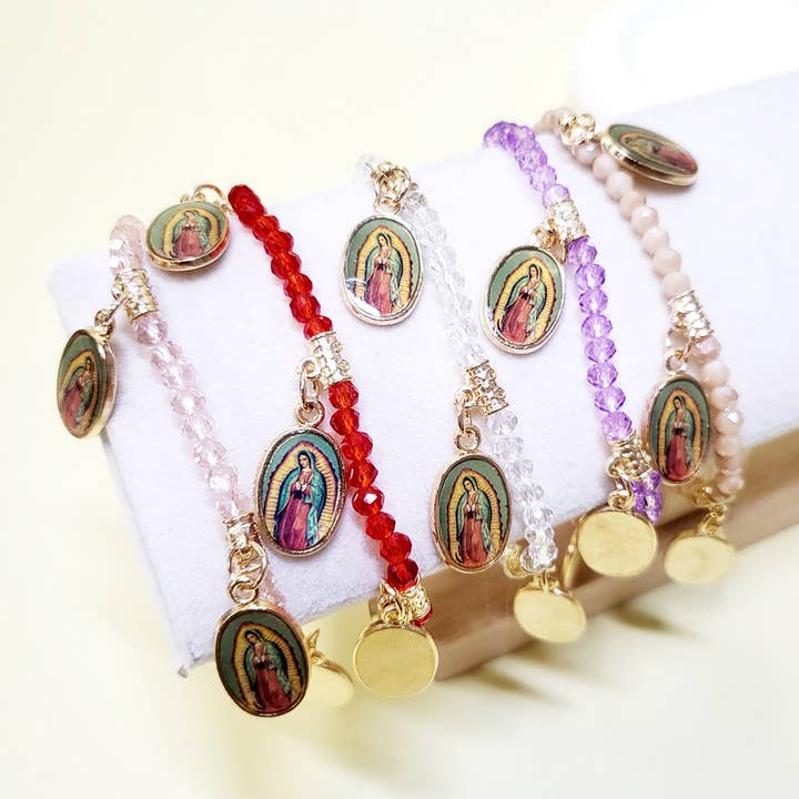 Virgin Mary Charm Stretch Bracelet and other Purchase Wholesale guadalupe. Free Returns & Net 60 Terms on Faire trending on Faire.