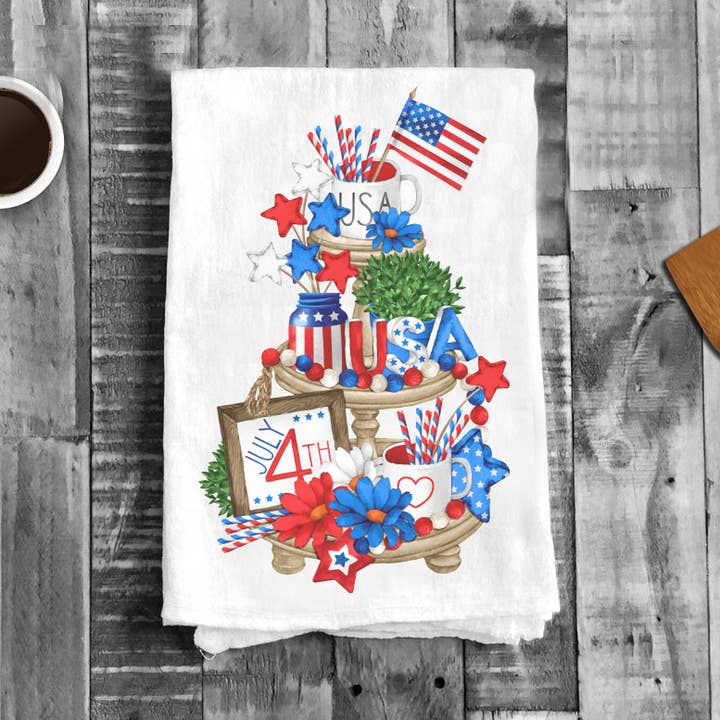 Avery Lane Gifts - Vendita all'ingrosso Strofinacci - 4 luglio Patriottica Giorno Indepenza Cotone Strofinacci0