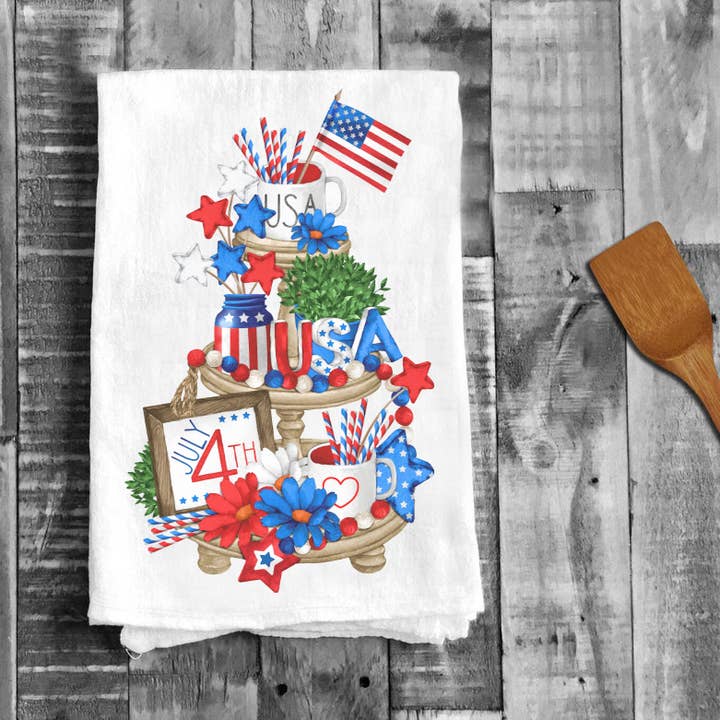 Avery Lane Gifts - Wholesale Tea Towel - 4th of July Patriotic Indepence Day Cotton Tea Towels