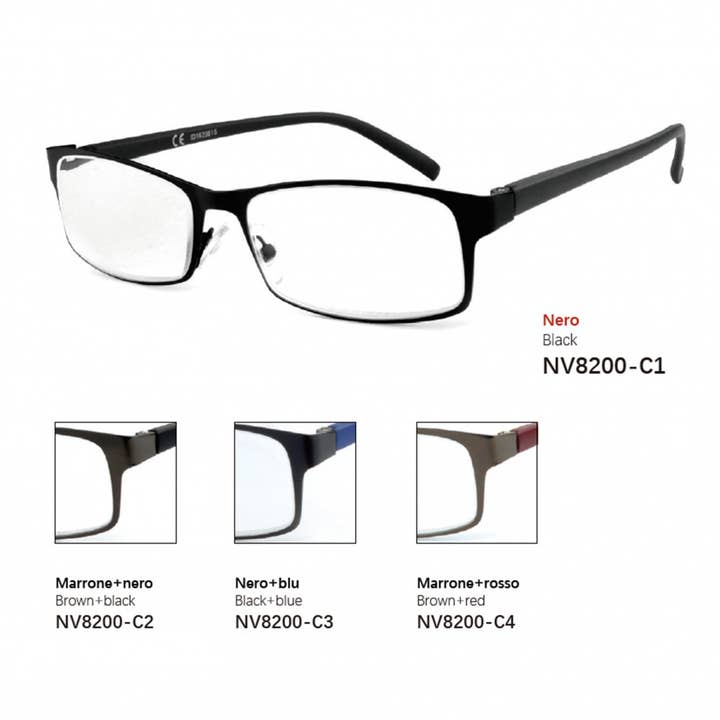Pre-assembled reading glasses - Matte Effect - NV8200 for wholesale by NEW VISION MILANO SRL