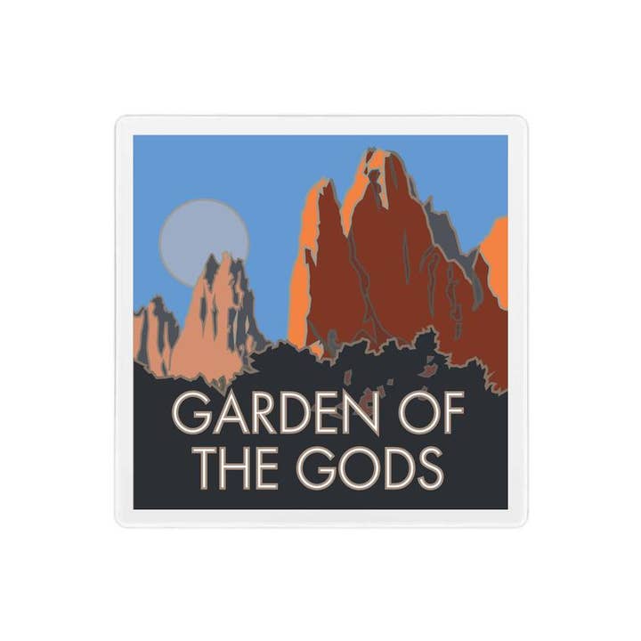 Garden of the Gods, Colorado - 4" x 4" Coaster for wholesale by M&W Design Co - Travel Posters