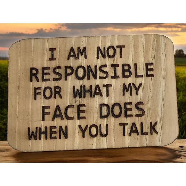 Pas responsable de mon aimant à visage. pour la vente par Kaci's Kreations