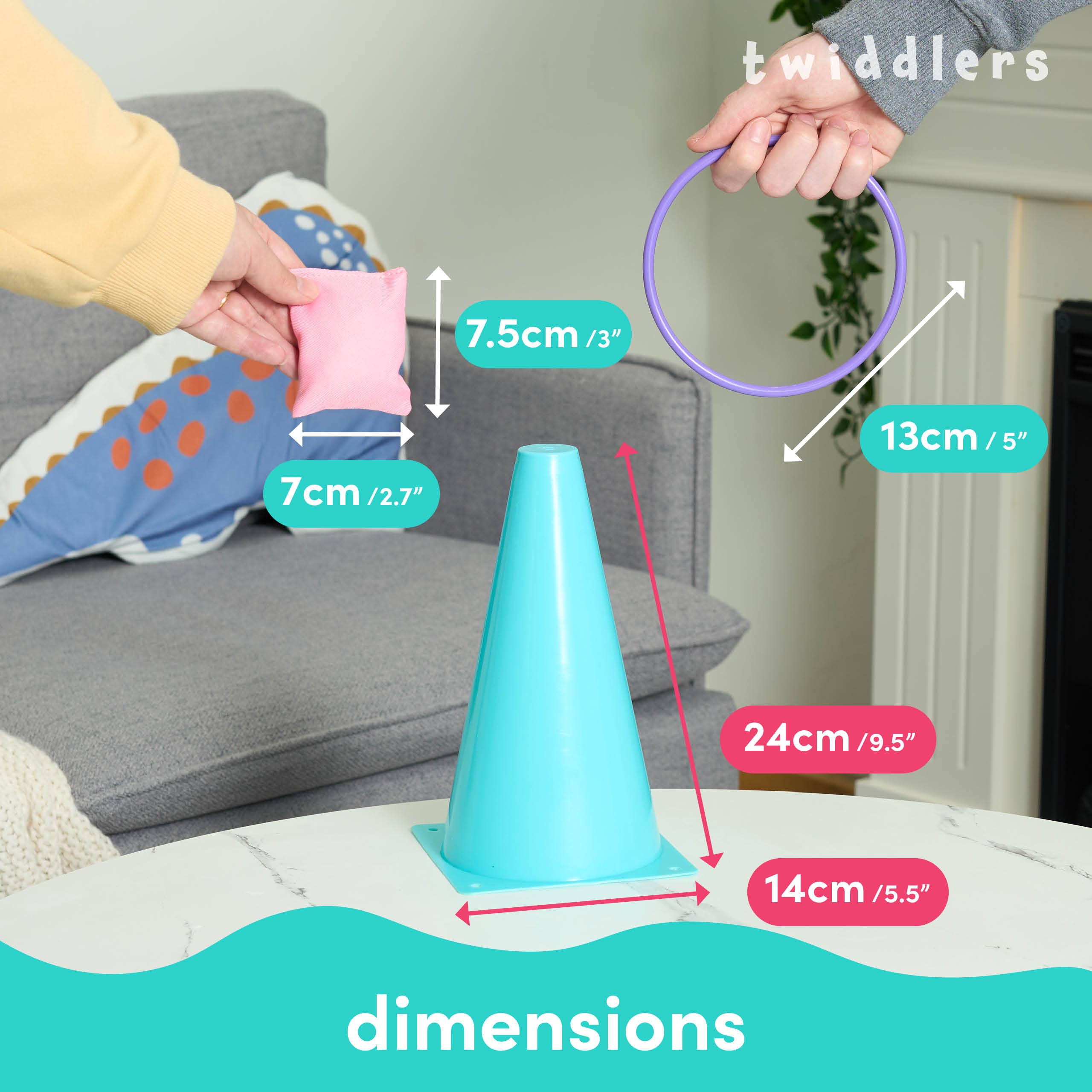 The Twiddlers - Vendita all'ingrosso Set di giocattoli - Bambini - Set da gioco da 26 pezzi con lancio dell'anello, lancio del pouf e altro ancora!5