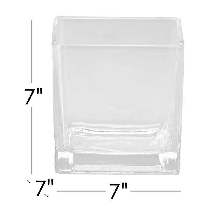 Portofino International Trading, USA - Wholesale Vase - Glass Square Cube Vase 7"1
