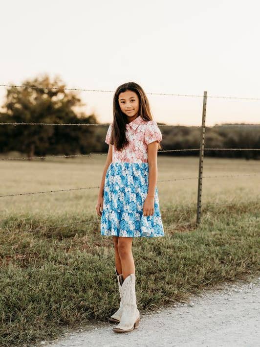 Shea Baby - Wholesale Dress - Kids - YOUTH Plaid Bucking Horse Flow Dress, 8-120