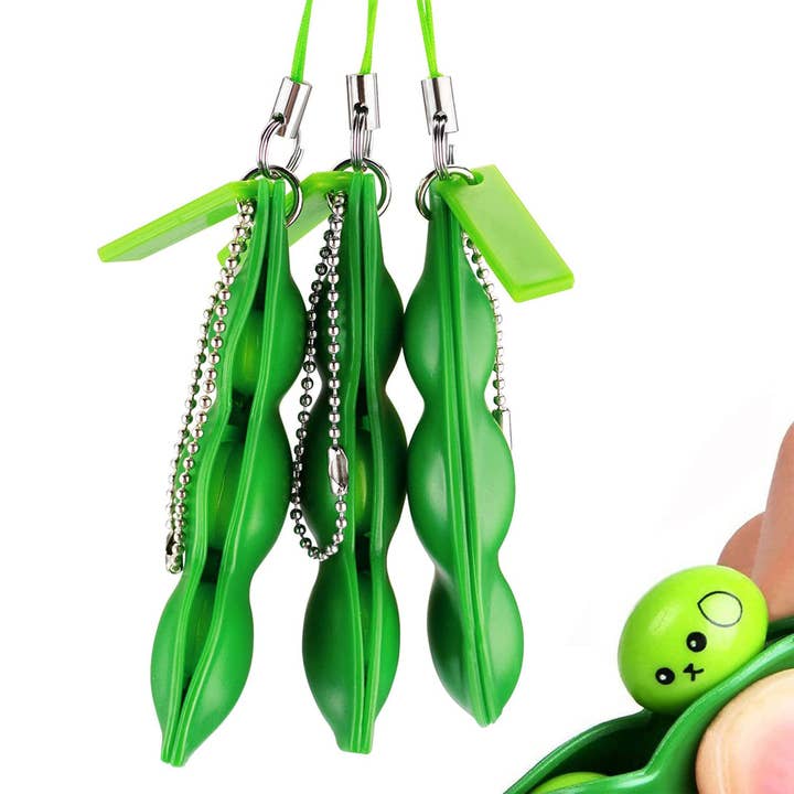 JSBlueRidge Toys – Engroshandel Fidget - Børn – Ærter Tema Stressaflastende Fidget Nøglering