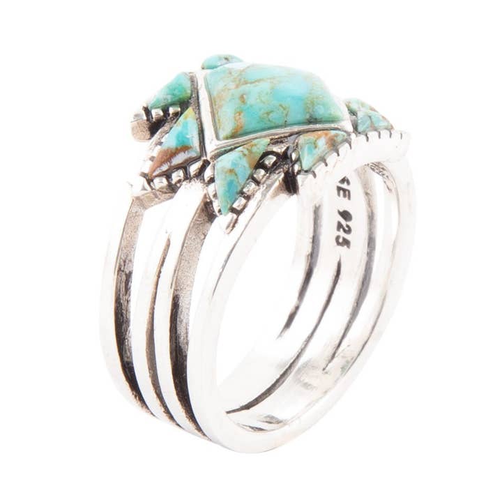 Barse Jewelry - Wholesale Cocktail/Statement Ring - Sharp Turquoise and Sterling Silver Ring