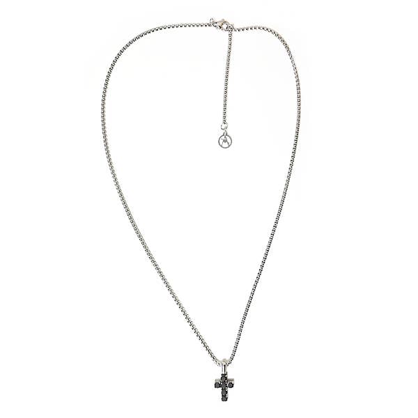 AMORINO SRL – Colar pingente/pendente por atacado – Colar masculino com pingente de cruz e zircônia - RD2496A1851