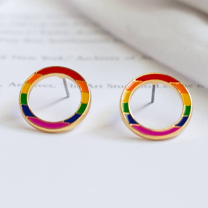 Circle Rainbow Enamel Earrings/ Bracelet/ Necklace for wholesale by Miss Modi