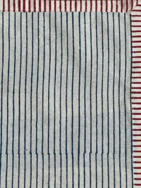 Blue and Red Stripes Napkins - Set of 4 for wholesale by LILA seattle