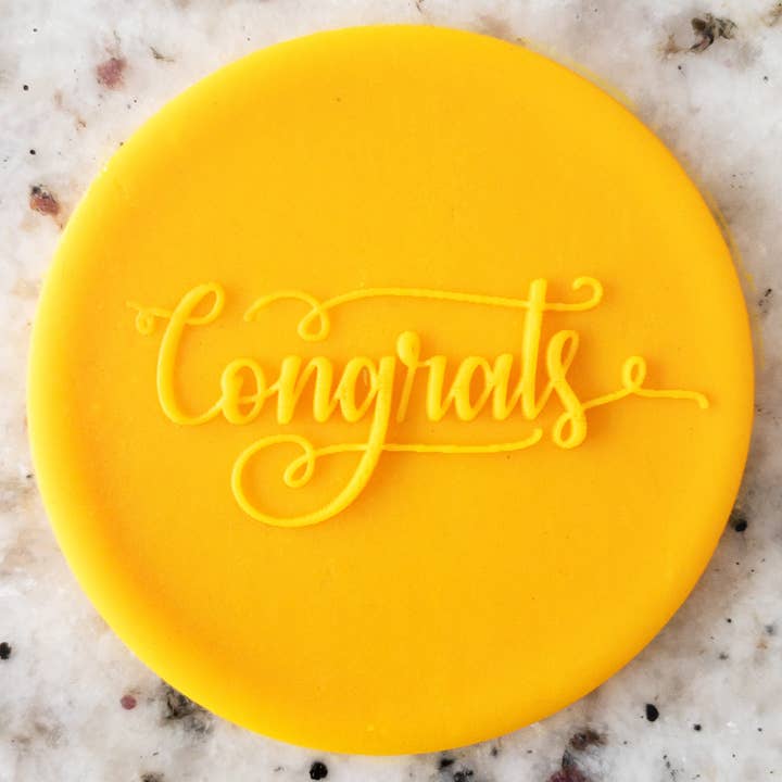 Congrats 2 POPup Embosser Cookie Biscuit Stamp Congratulations for wholesale by Cut Bake Stamp
