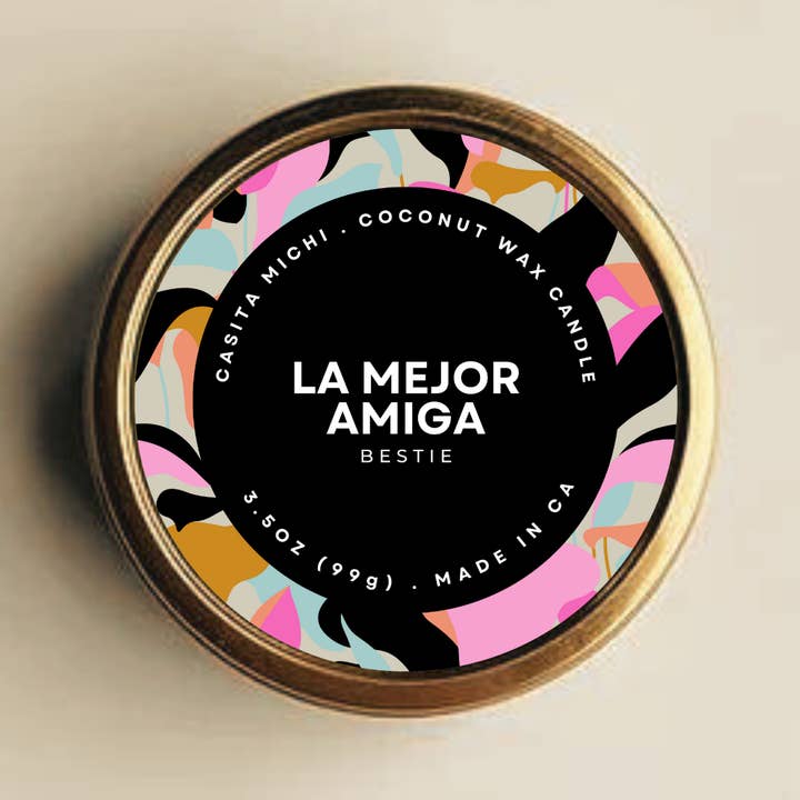 Bestie (LA MEJOR AMIGA) Candle Tin, 3.5oz for wholesale by CASITA MICHI