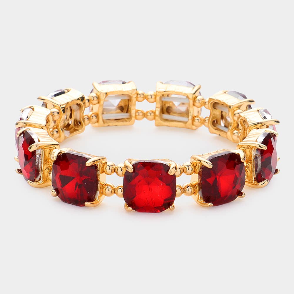Sensibling Corp. - Wholesale Link & chain bracelet - Cushion Square Stone Stretch Evening Bracelet12