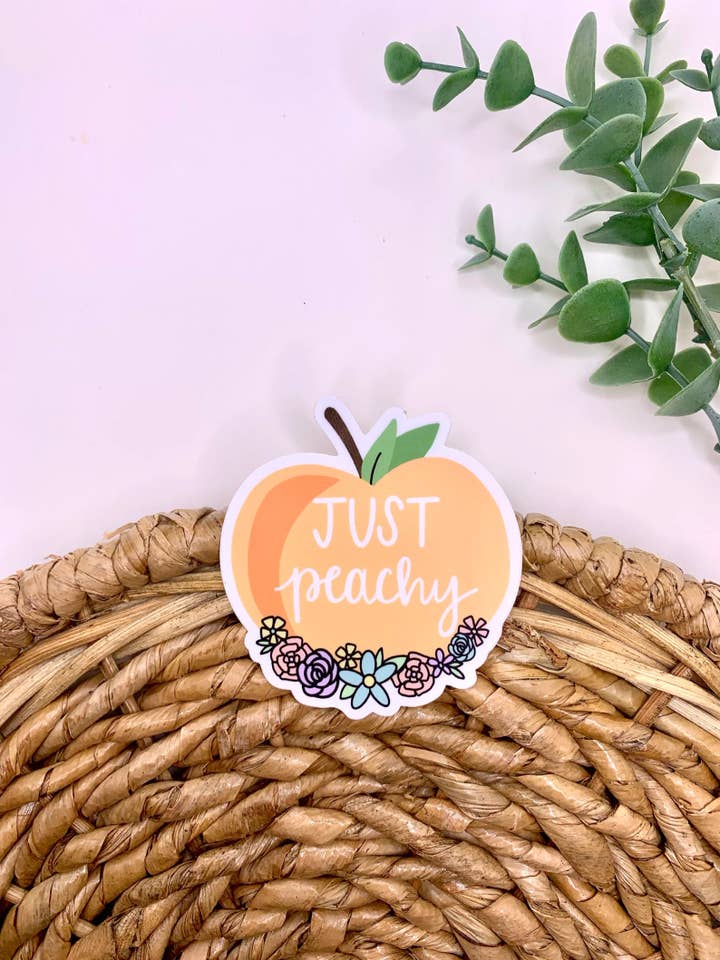 Pegatina de melocotón, pegatina melocotón, pegatina de melocotón floral para venta al por mayor de MarieDesignCo