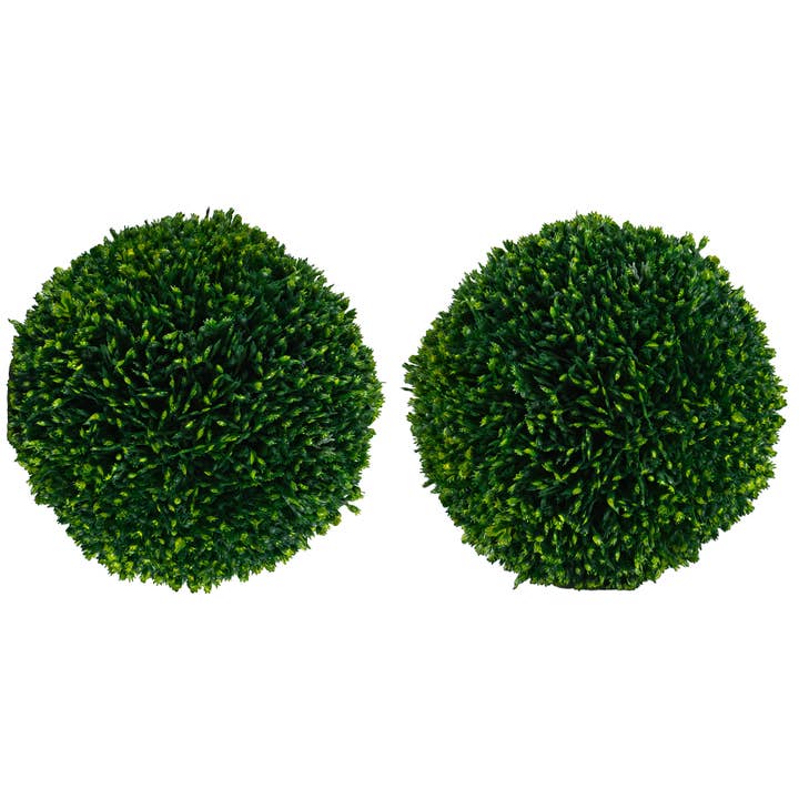Will's Company - Wholesale Artificial Plant - Boxwood Orbs, Set of 2 - 5" D2