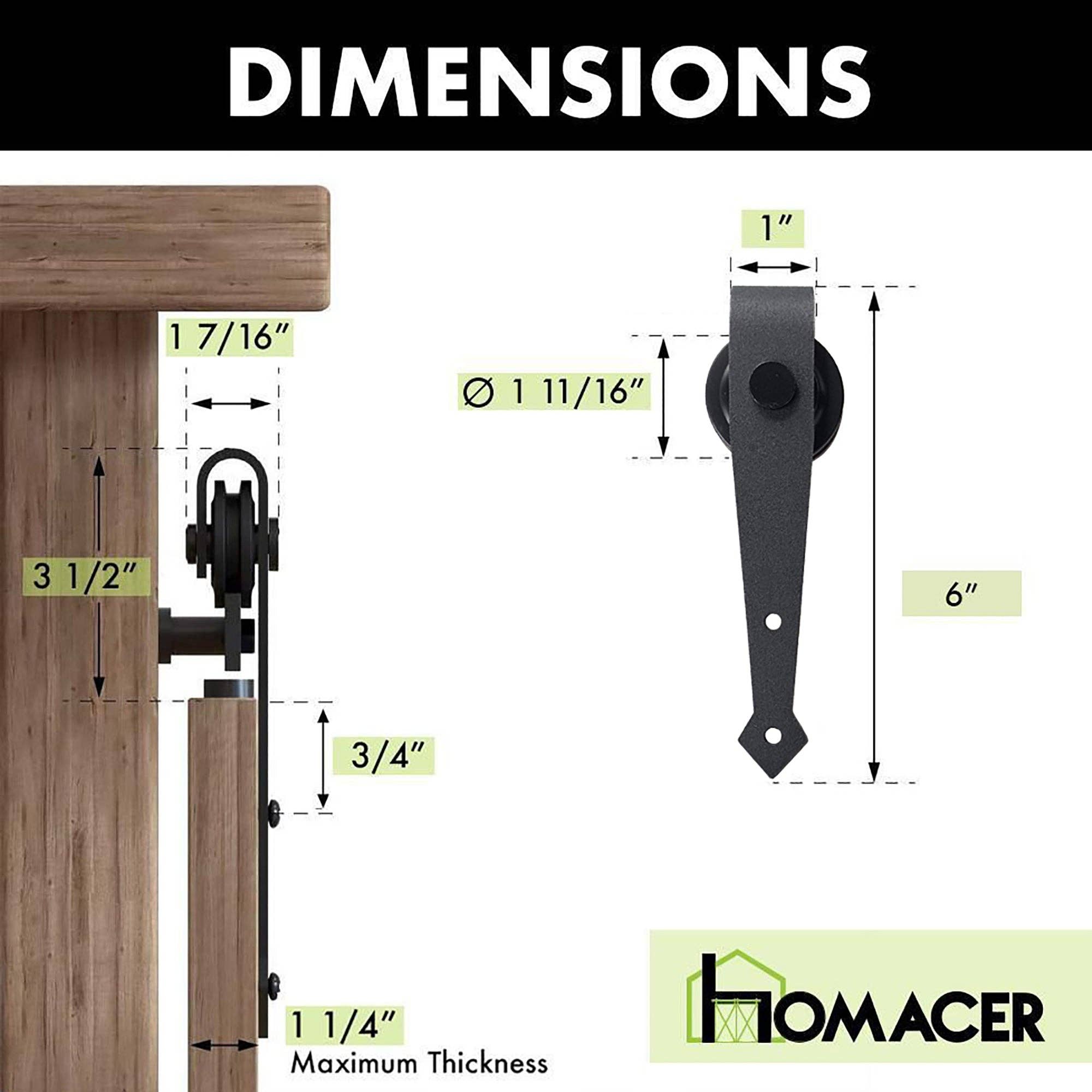 Homacer INC – wholesale Knob/pull – Mini NonBypass Sliding Barn Door Hardware Kit - Arrow Design9