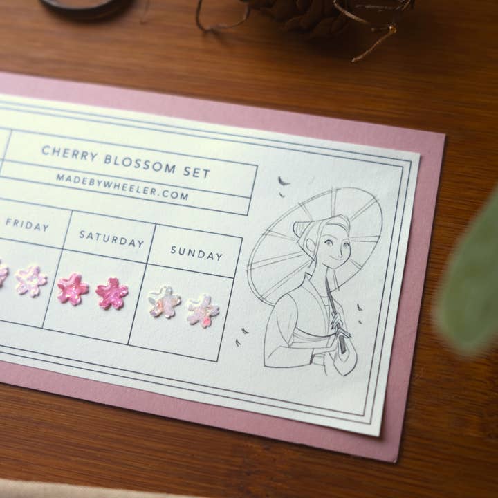 Made by Wheeler - Wholesale Sieradenset - Set met ophangbare oorbellen Cherry Blossom6