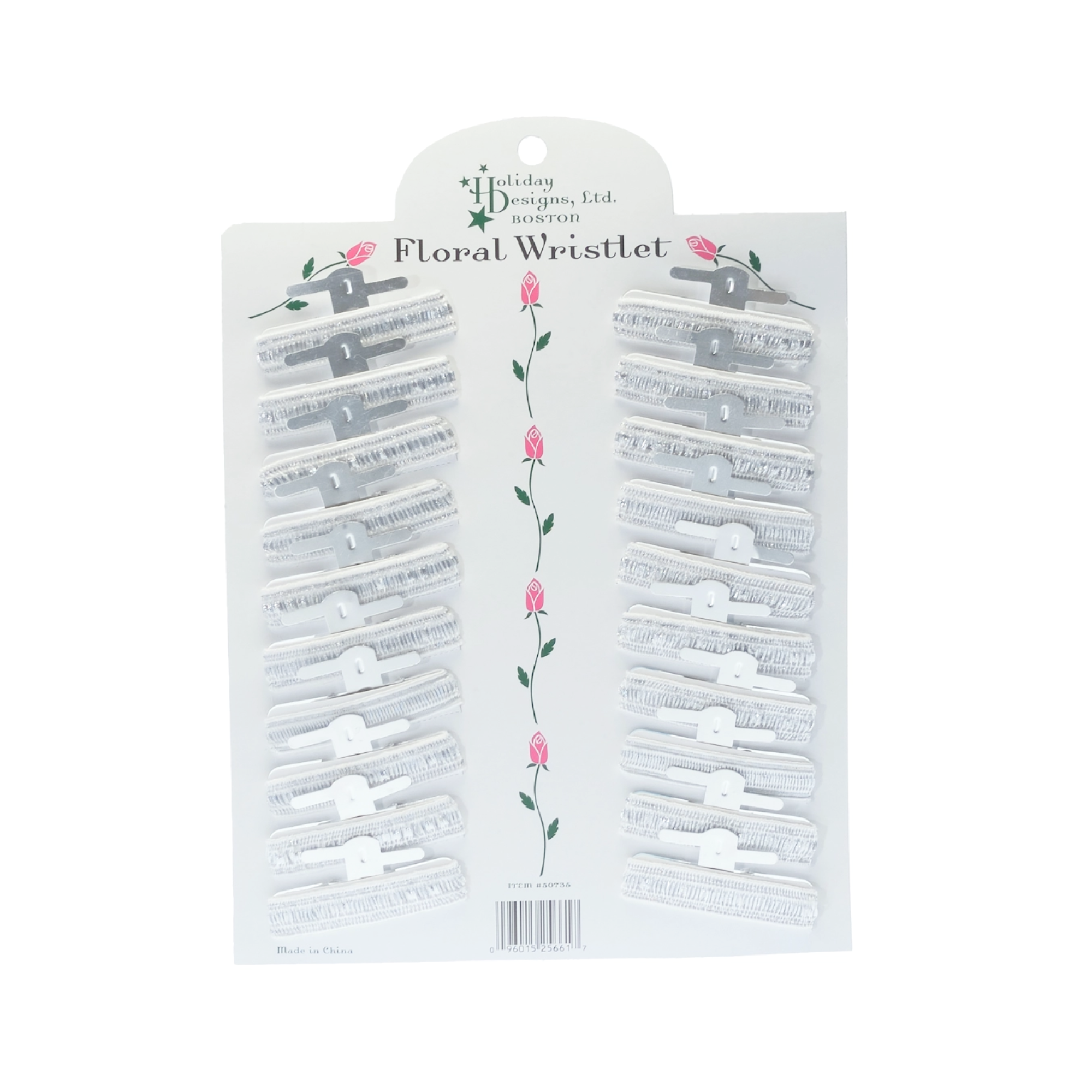 Jacobson - Wholesale Charm/Dangle Bracelet - Corsage Wristlets - Sparkling Silver Elastic Bracelet3