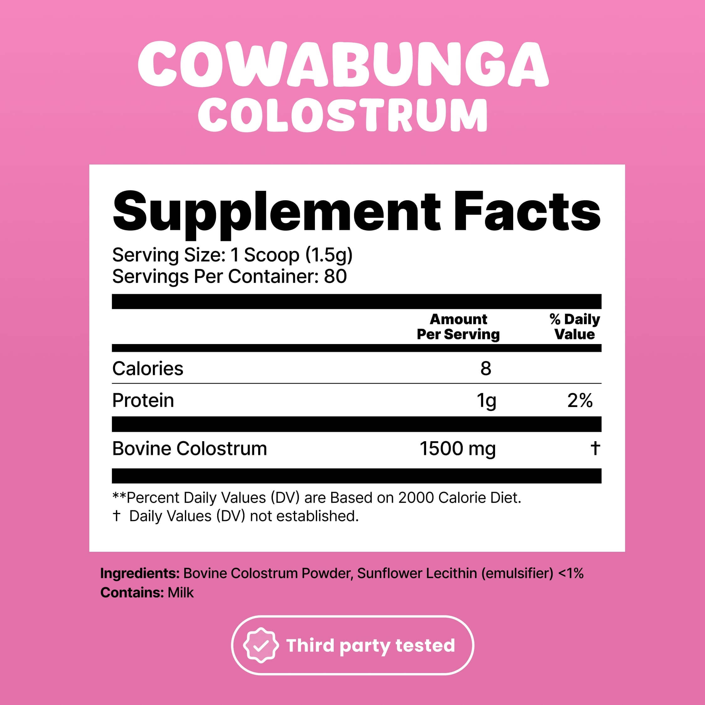 SonoHealth - Wholesale Oral Supplement/Vitamin - Cowabunga Colostrum | True first 6-hour Unaltered Colostrum6