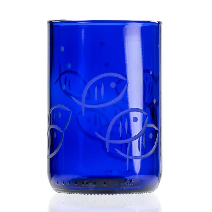Rolf Glass - Wholesale Drinking Glass/Cup - Blue Fish 14oz Tumbler – Cobalt Recycled Glassware0