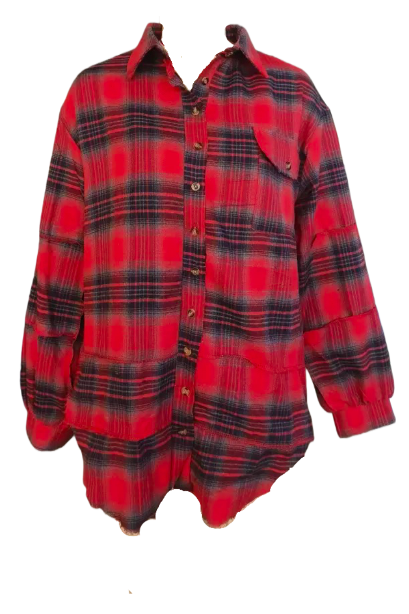 Rosa Clothing - Wholesale Shirt Jacket/Shacket - Women's - Plaid shirt oversized Long Shacket 7 colors13