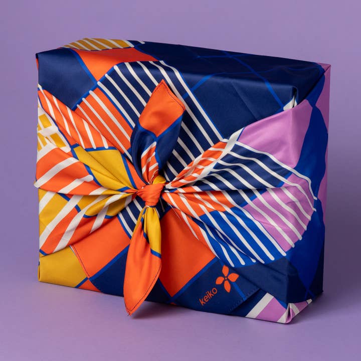 Furoshiki Reusable Japanese Fabric Gift Wrap Ichimatsu for wholesale by Keiko Furoshiki