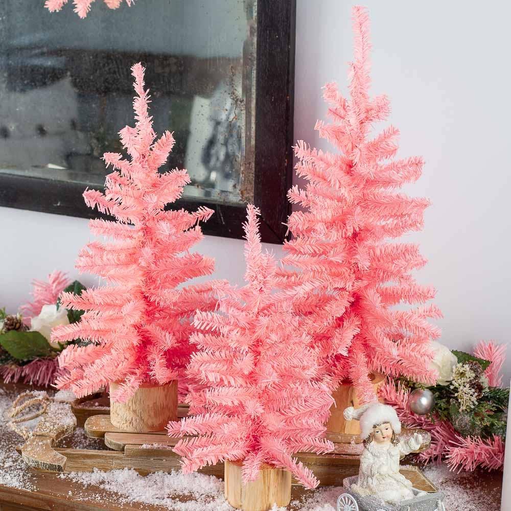 Factory Direct Craft - Vendita all'ingrosso Alberi di Natale finti - Albero di pino artificiale rosa da 15"3