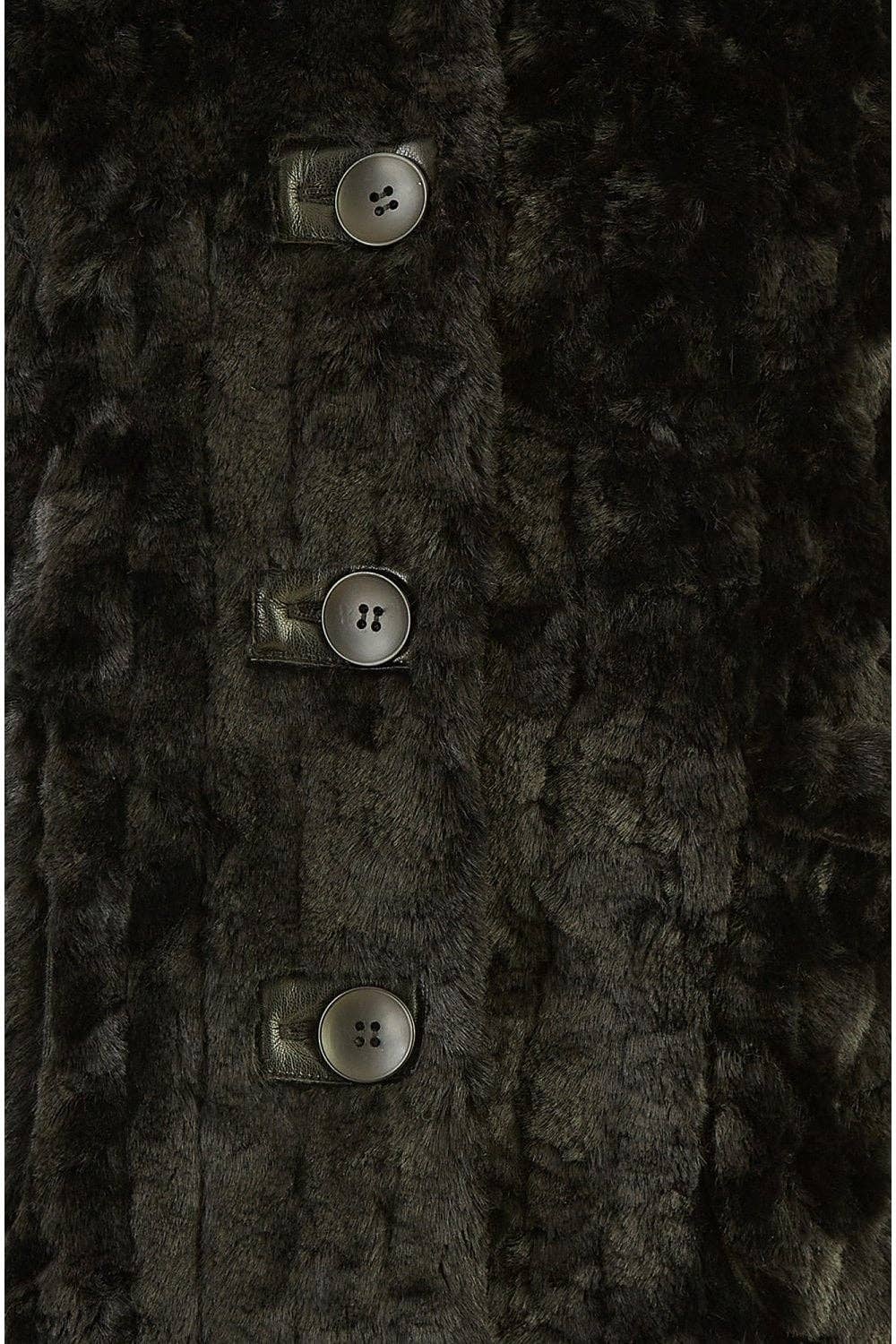 Yumi Black Luxe Textured Faux Fur Jacket With Pockets for wholesale on Faire5