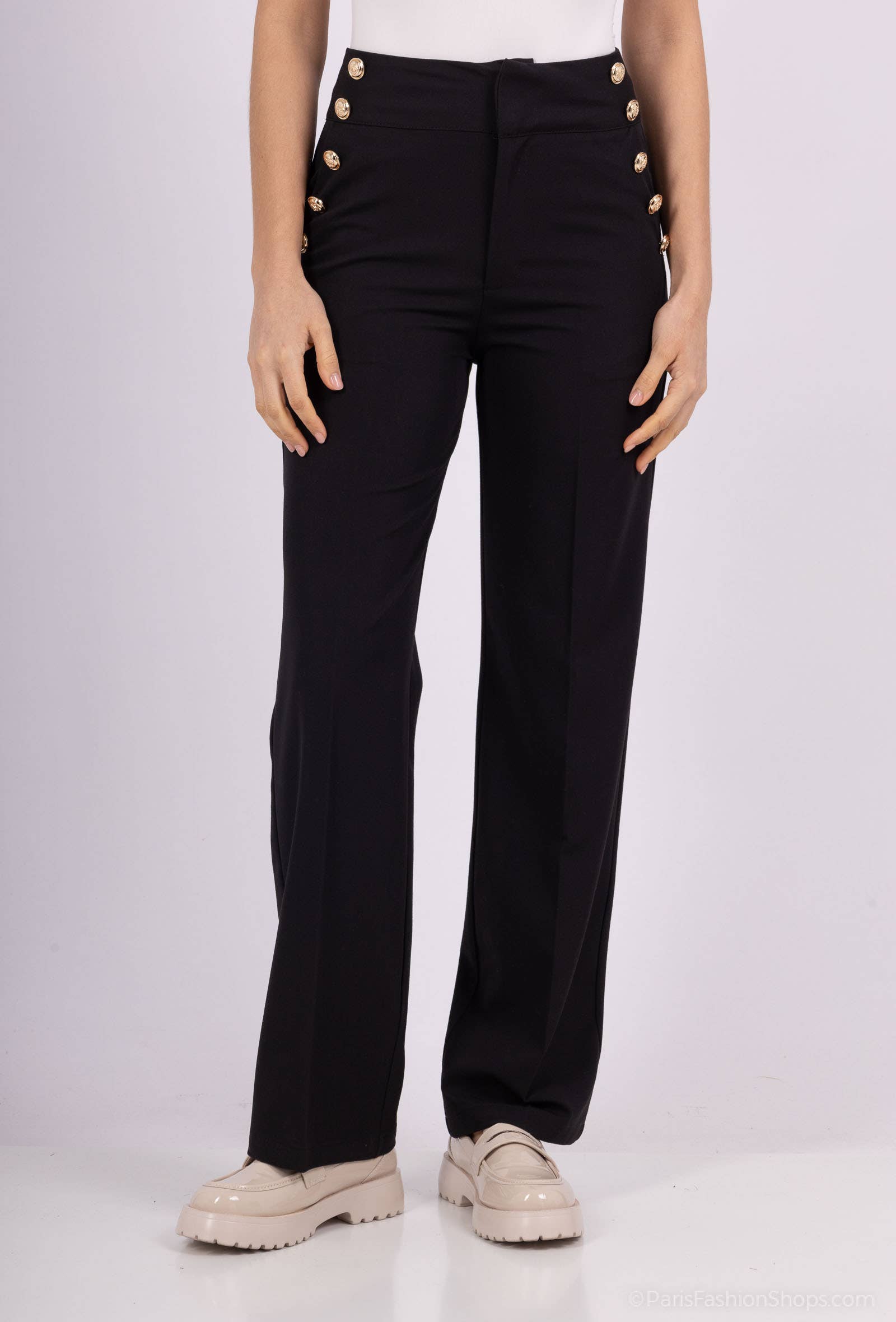 Afinity – wholesale Suit trousers – women's – Women's tailored pants with decorative buttons A3307PT–chic0