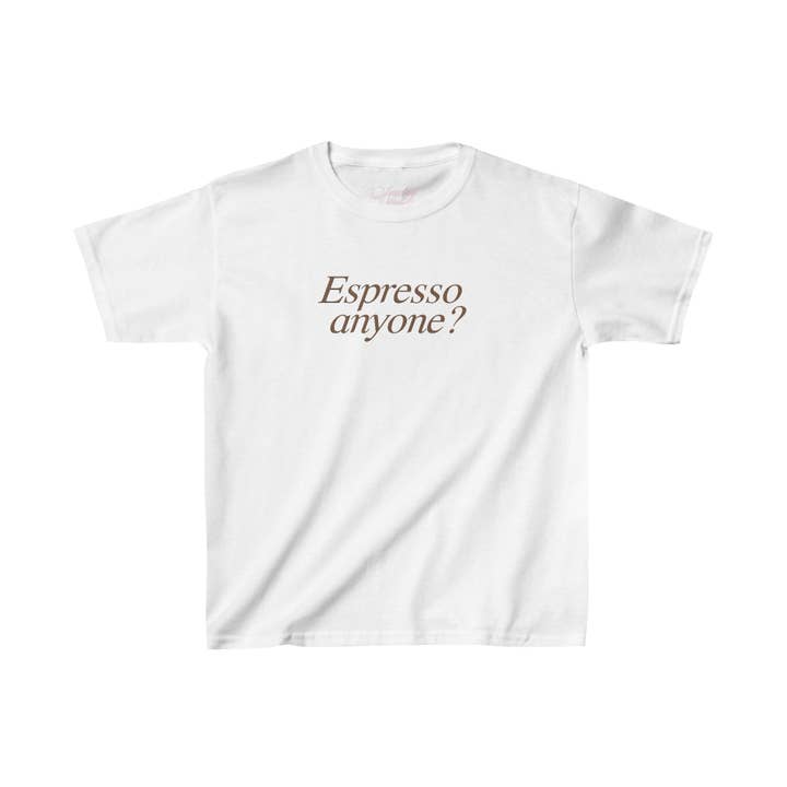 Sunday Violets - Wholesale Screen Printed T-Shirt - Women's - Espresso Anyone Baby Tee
