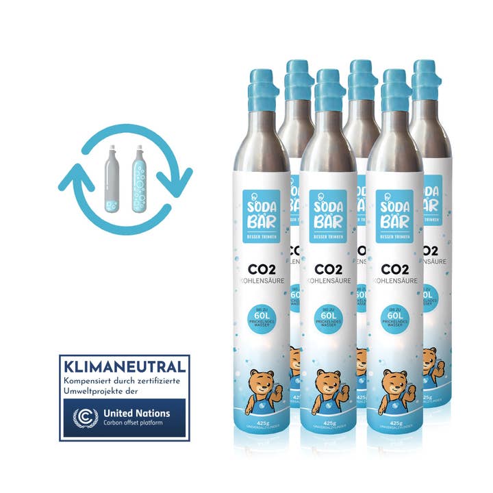 Sodabär – Großhandel Sprudelwasser – SodaBär© CO2-Zylindertauschbox 24 x 425g (60 l)