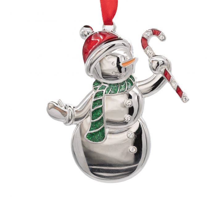 Snowman & Candy Cane Hanging Decoration for wholesale by Roberts and Dore