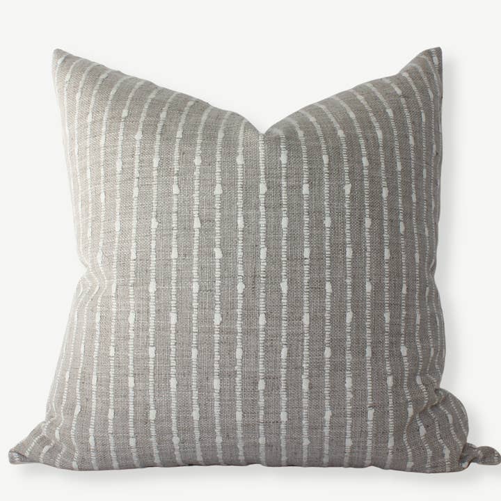 Textileish - Wholesale Throw Pillow Cover - Cream Lumbar Pillow Cover, Neutral Striped Pillow | Perin