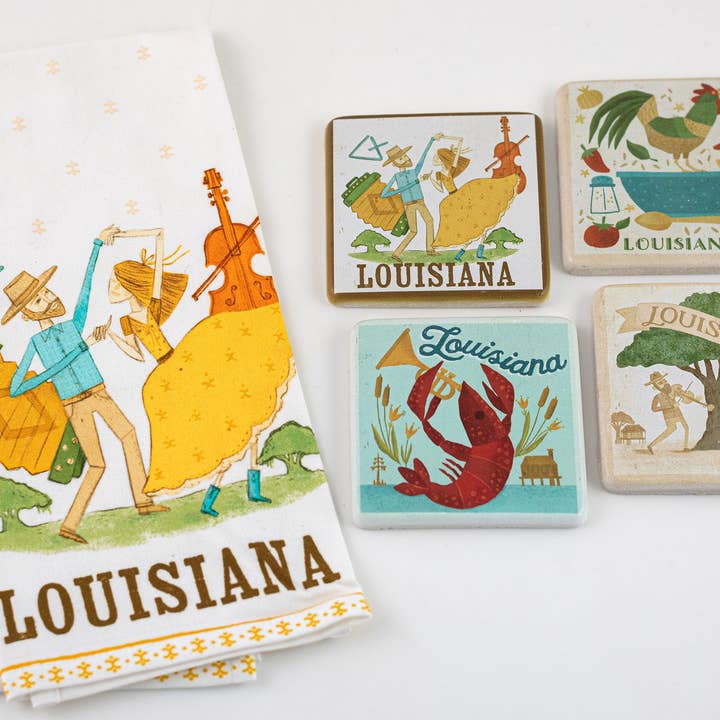 THE PARISH LINE – wholesale Coasters – Coaster Set - Vintage Louisiana1